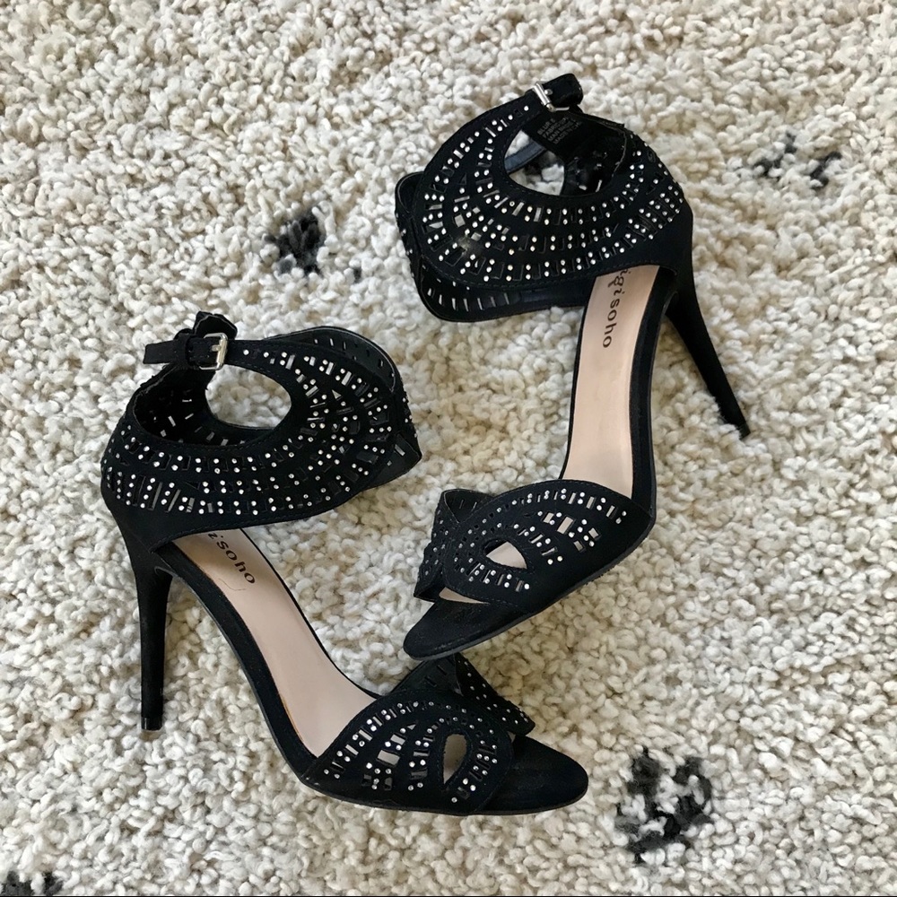 Zigi Soho Blur Studded Ankle Wrap Heels - Picture 2 of 6
